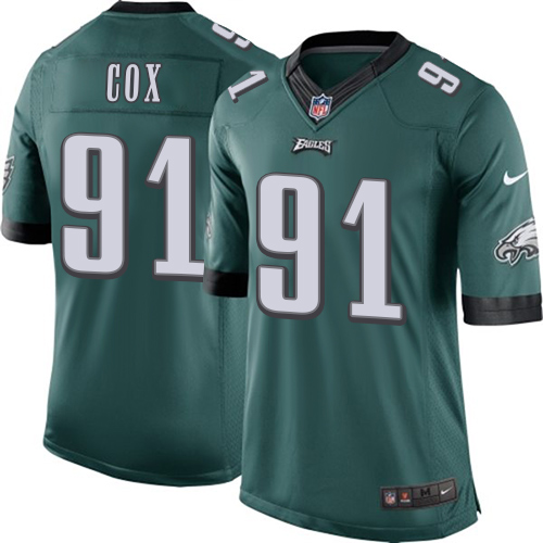 Men's Limited Fletcher Cox Nike Jersey Midnight Green Home - #91 NFL Philadelphia Eagles